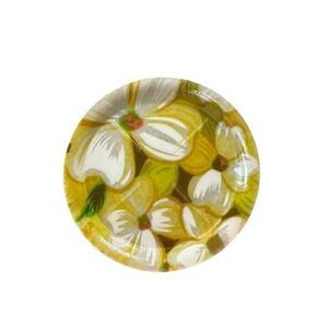 Vintage floral fiberglass coasters x6